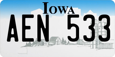 IA license plate AEN533