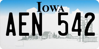 IA license plate AEN542