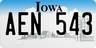 IA license plate AEN543