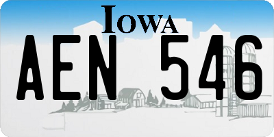 IA license plate AEN546