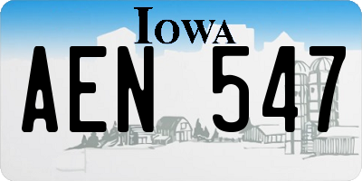 IA license plate AEN547