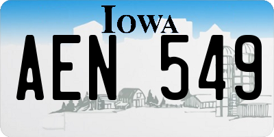 IA license plate AEN549