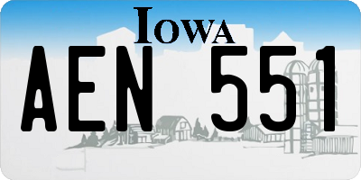 IA license plate AEN551