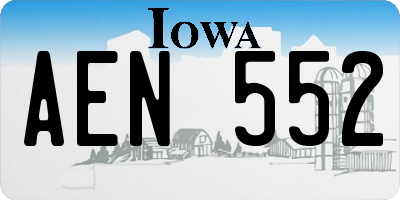 IA license plate AEN552