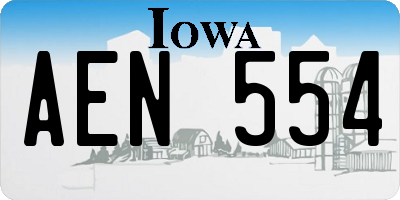 IA license plate AEN554