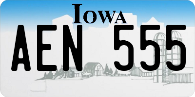 IA license plate AEN555