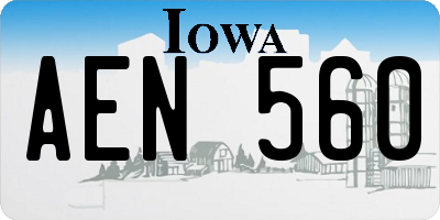 IA license plate AEN560