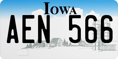 IA license plate AEN566