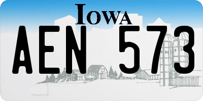 IA license plate AEN573