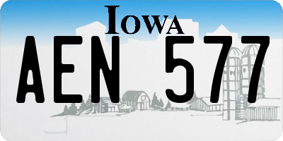 IA license plate AEN577