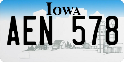 IA license plate AEN578