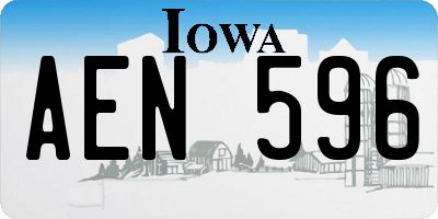 IA license plate AEN596