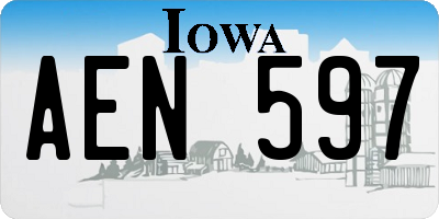 IA license plate AEN597