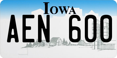 IA license plate AEN600