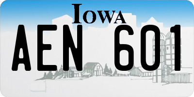 IA license plate AEN601