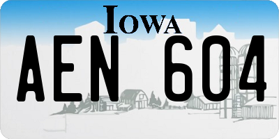 IA license plate AEN604