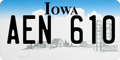 IA license plate AEN610