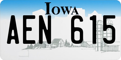 IA license plate AEN615