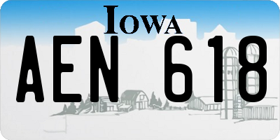 IA license plate AEN618