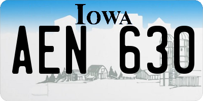 IA license plate AEN630