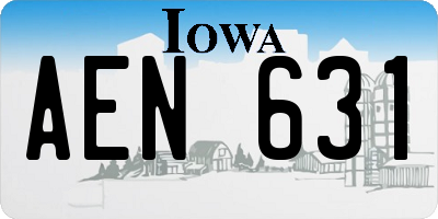 IA license plate AEN631