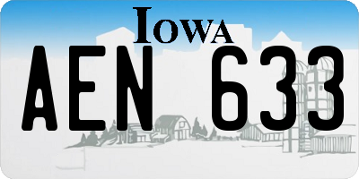 IA license plate AEN633