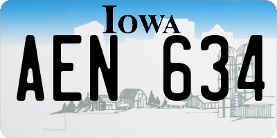 IA license plate AEN634