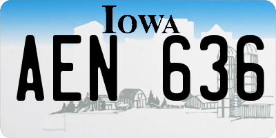 IA license plate AEN636