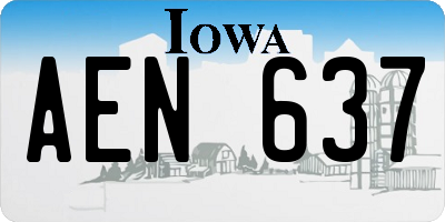 IA license plate AEN637
