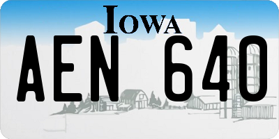 IA license plate AEN640