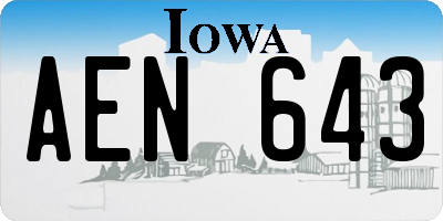 IA license plate AEN643