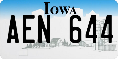 IA license plate AEN644