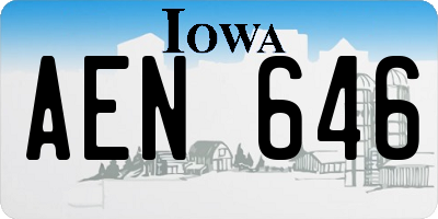 IA license plate AEN646