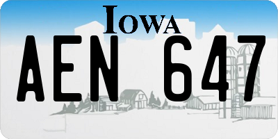 IA license plate AEN647