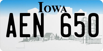 IA license plate AEN650