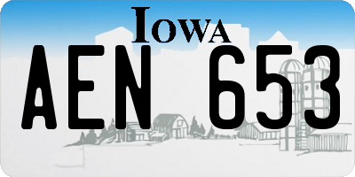 IA license plate AEN653