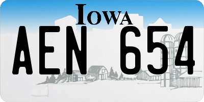 IA license plate AEN654