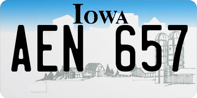 IA license plate AEN657