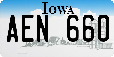 IA license plate AEN660
