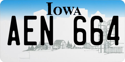 IA license plate AEN664