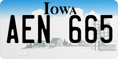 IA license plate AEN665