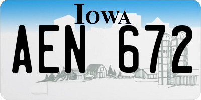 IA license plate AEN672