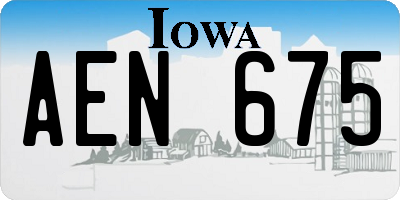 IA license plate AEN675