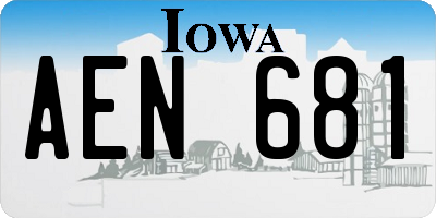 IA license plate AEN681