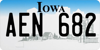 IA license plate AEN682