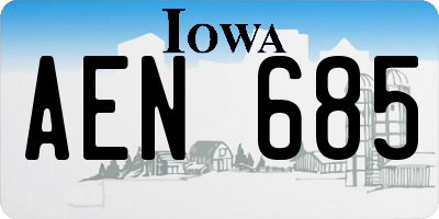 IA license plate AEN685