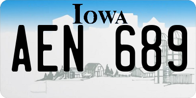 IA license plate AEN689