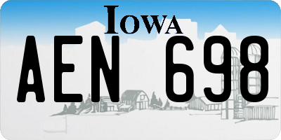 IA license plate AEN698
