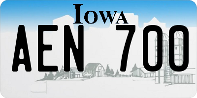 IA license plate AEN700