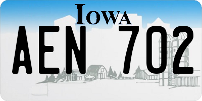 IA license plate AEN702